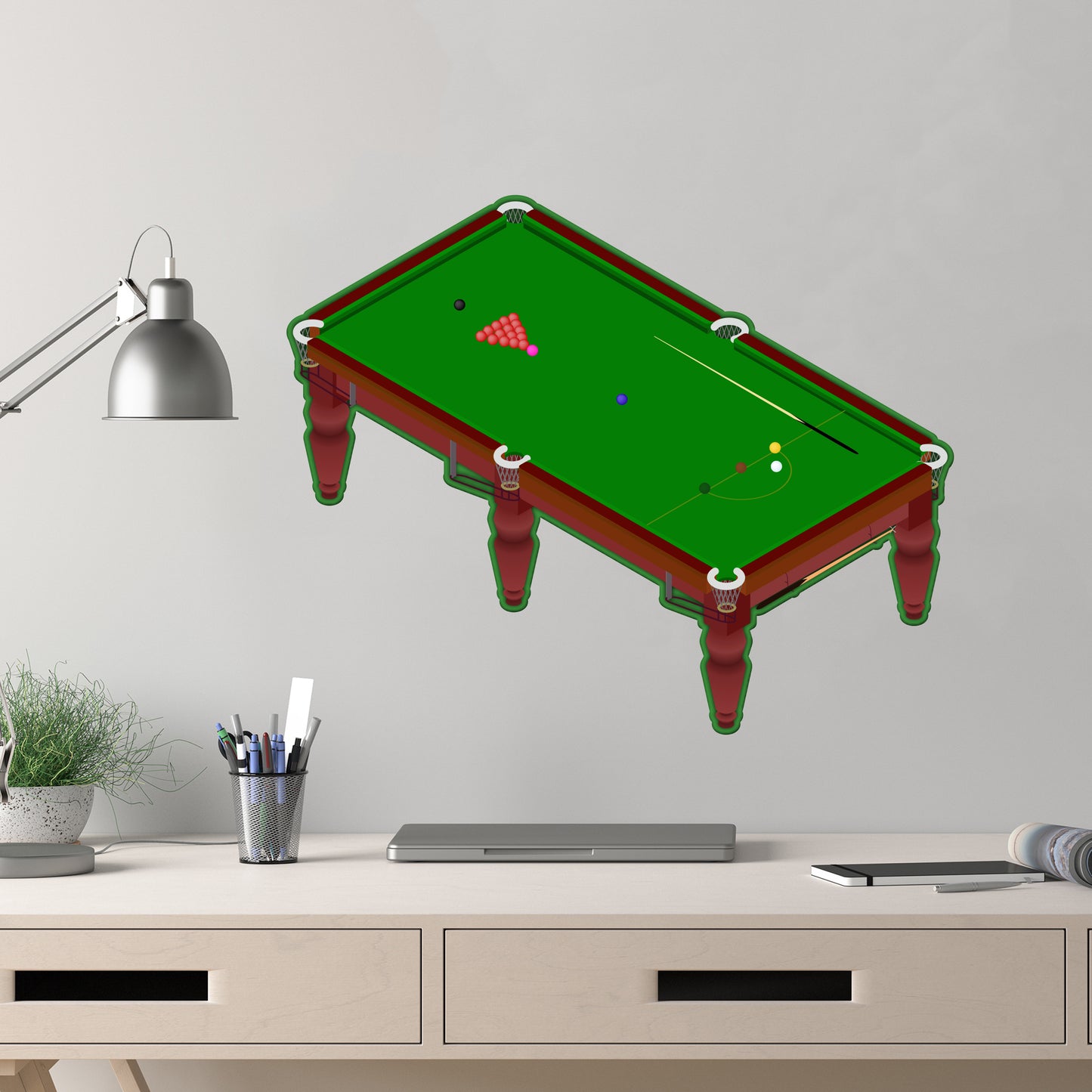 Snooker Wall Sticker - Snooker Table Decal Wall Art