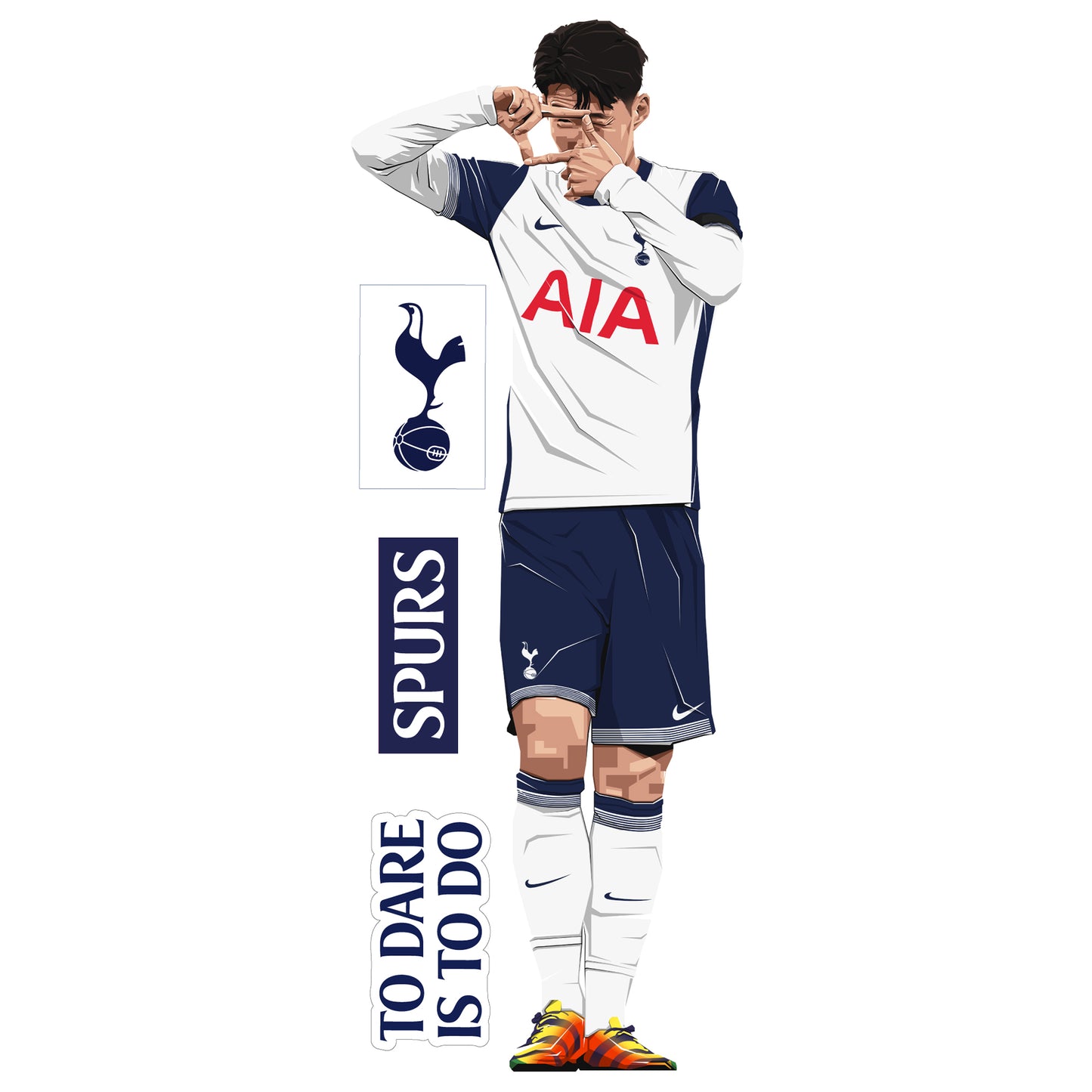 Tottenham Hotspur FC - Son 24-25 Illustration Wall Sticker