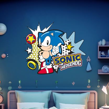 Sonic The Hedgehog Wall Sticker - Sonic Comic Pop Wall Art