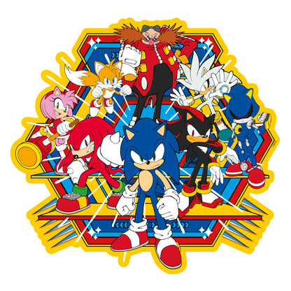 Sonic The Hedgehog Wall Sticker - Sonic Group Hexagon Wall Art