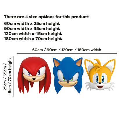 Sonic The Hedgehog Wall Sticker - Sonic Knuckles and Tails Heads Wall Art