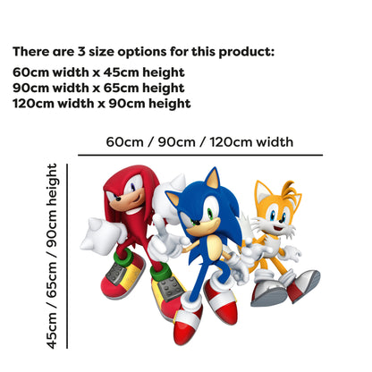 Sonic The Hedgehog Wall Sticker - Sonic Knuckles and Tails in Air Wall Art