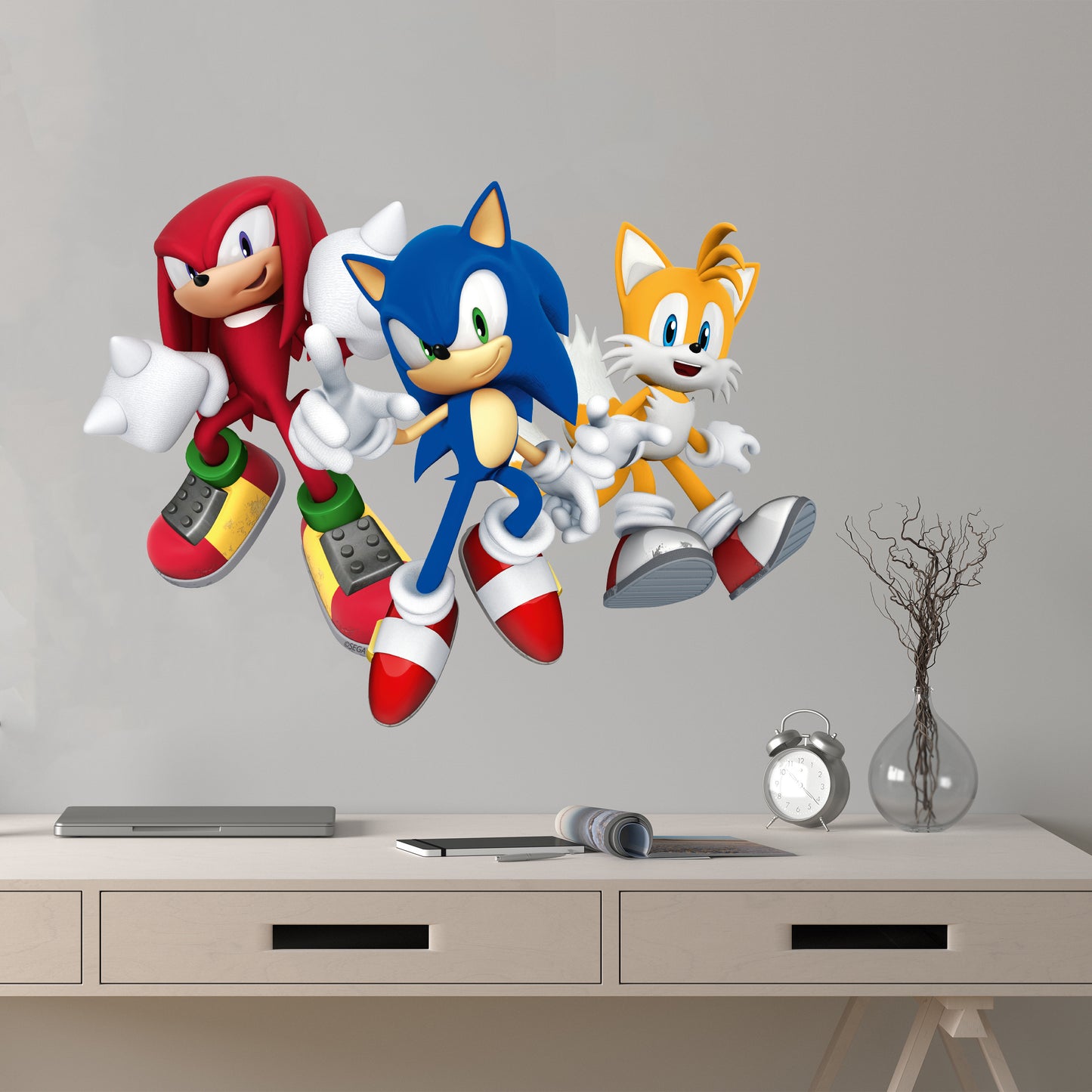 Sonic The Hedgehog Wall Sticker - Sonic Knuckles and Tails in Air Wall Art