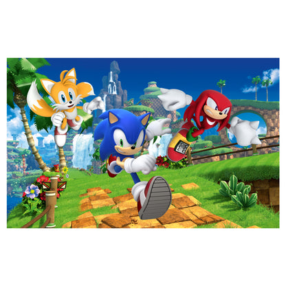 Sonic The Hedgehog Full Wall Mural - Sonic Running with Tails and Knuckles Wall Art