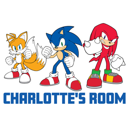 Sonic The Hedgehog Wall Sticker - Sonic Tails and Knuckles Personalised Wall Art