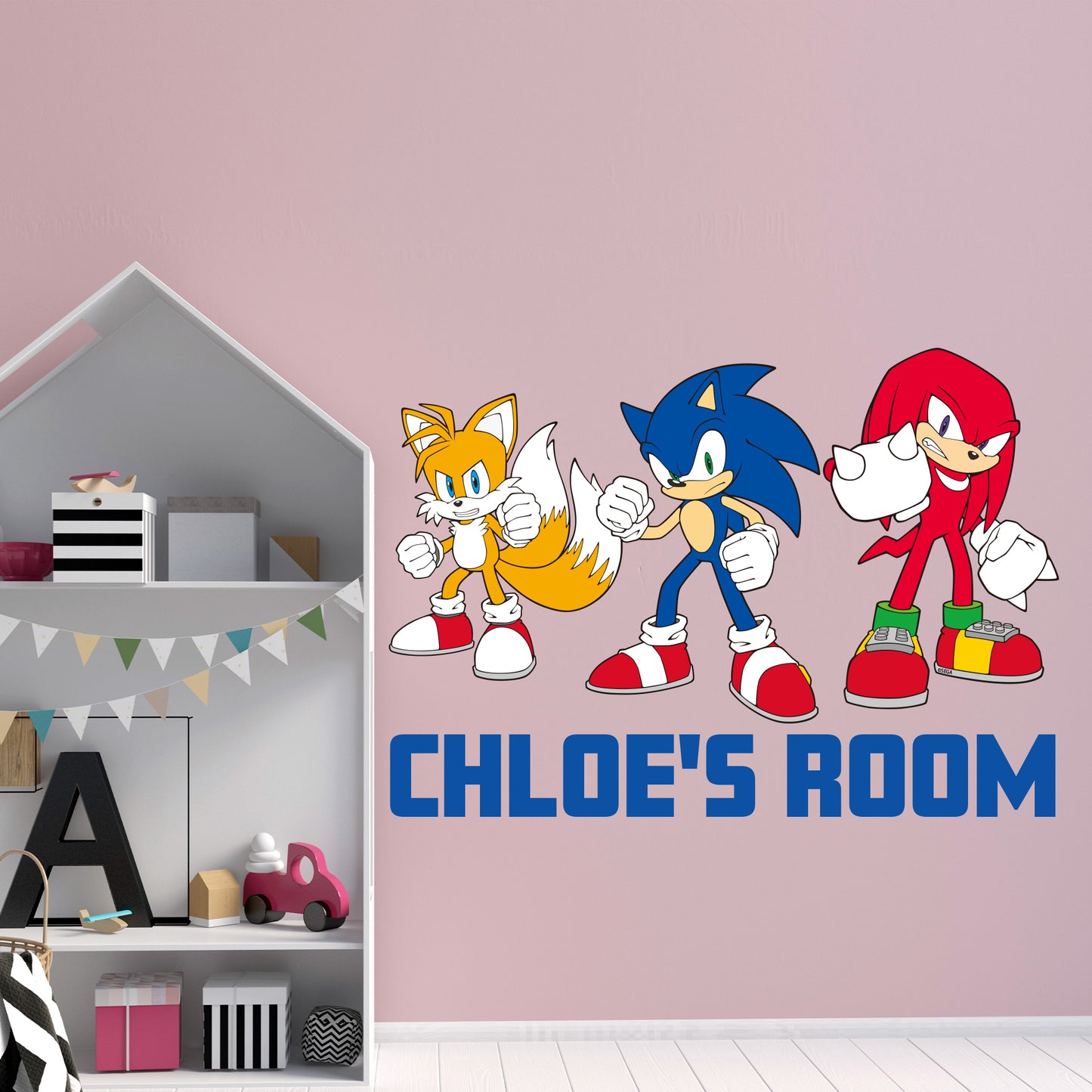 Sonic The Hedgehog Wall Sticker - Sonic Tails and Knuckles Personalised Wall Art