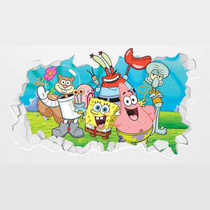 SpongeBob Wall Sticker - Group Broken Wall Art