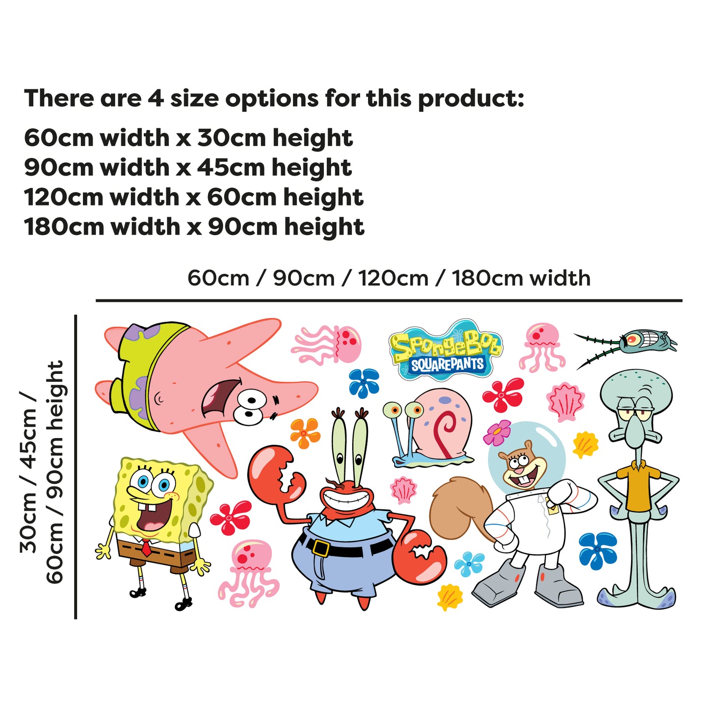 SpongeBob Wall Sticker - 7 Character Set Decal Wall Art