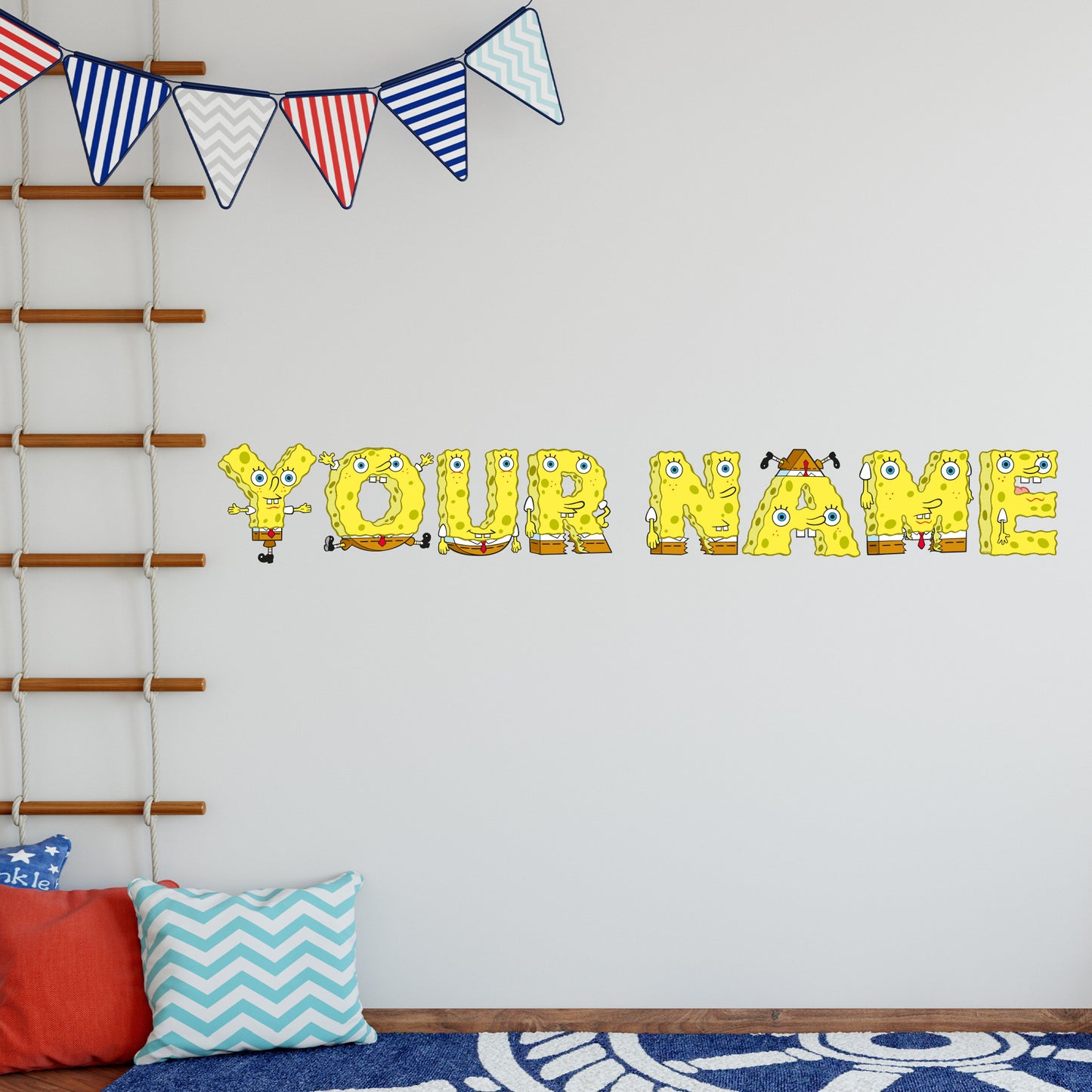 SpongeBob Wall Sticker - Alphabet Letter Personalised Name Decal Wall Art