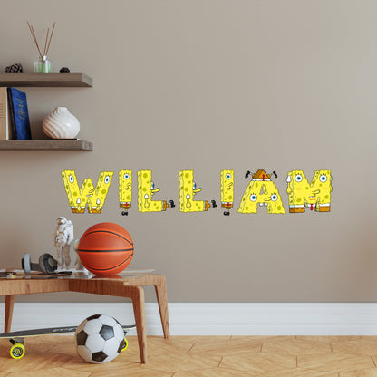 SpongeBob Wall Sticker - Alphabet Letter Personalised Name Decal Wall Art