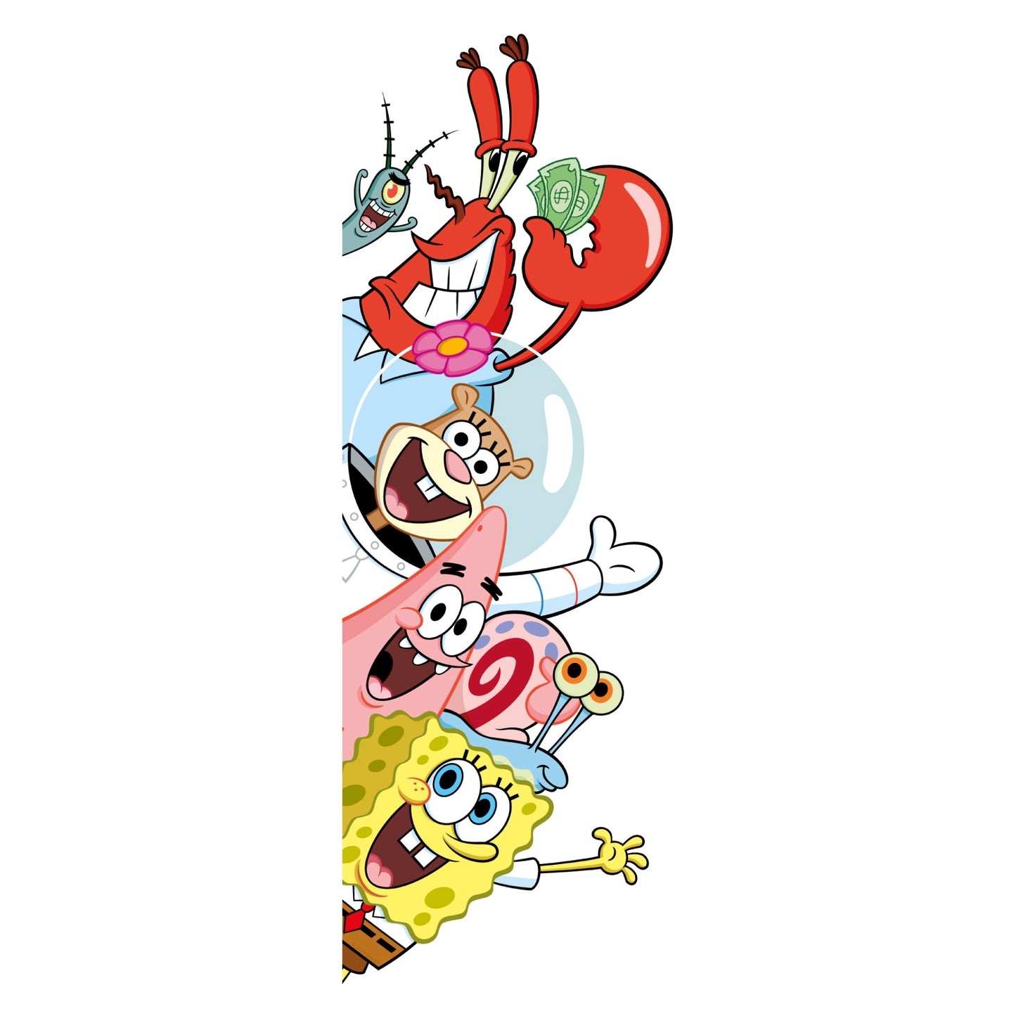 SpongeBob Wall Sticker - Group Peeking and Waving Decal Wall Art