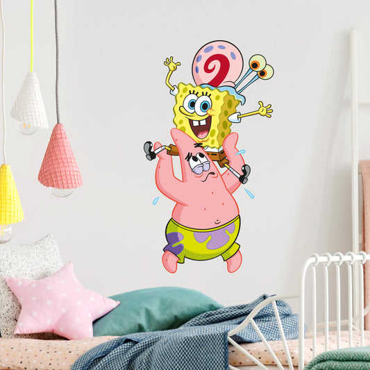 SpongeBob Wall Sticker - SpongeBob, Patrick and Gary Stack Decal Wall Art