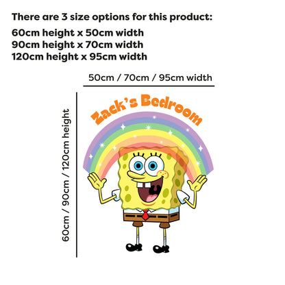 SpongeBob Wall Sticker - Rainbow Personalised Name Decal Wall Art