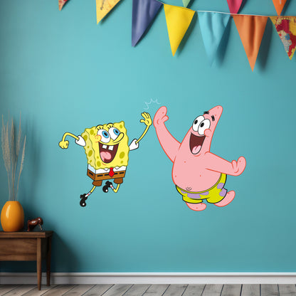 SpongeBob Wall Sticker - SpongeBob and Patrick High Five Decal Wall Art