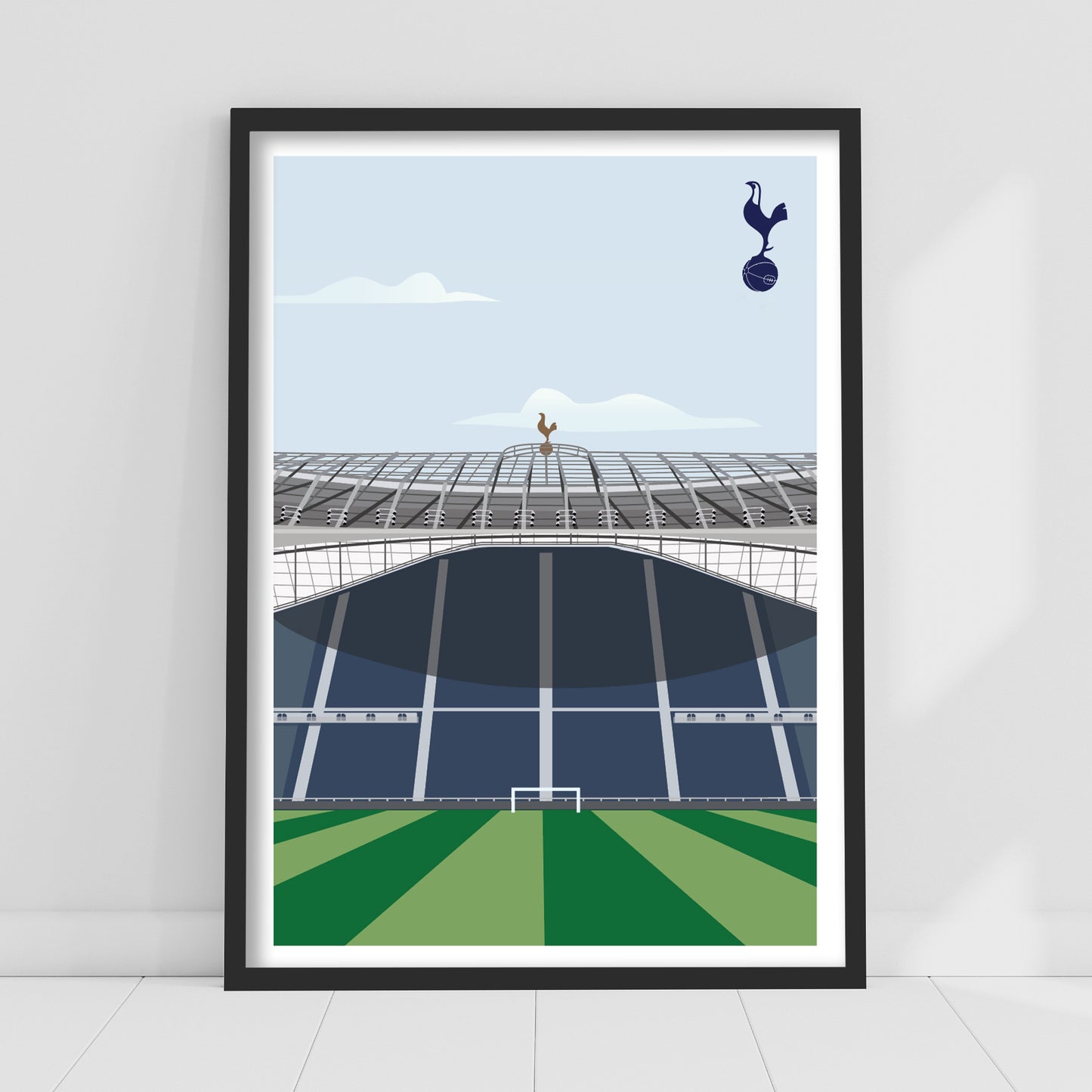 Tottenham Hotspur Print - Stand Behind Goal Stadium Illustration Poster