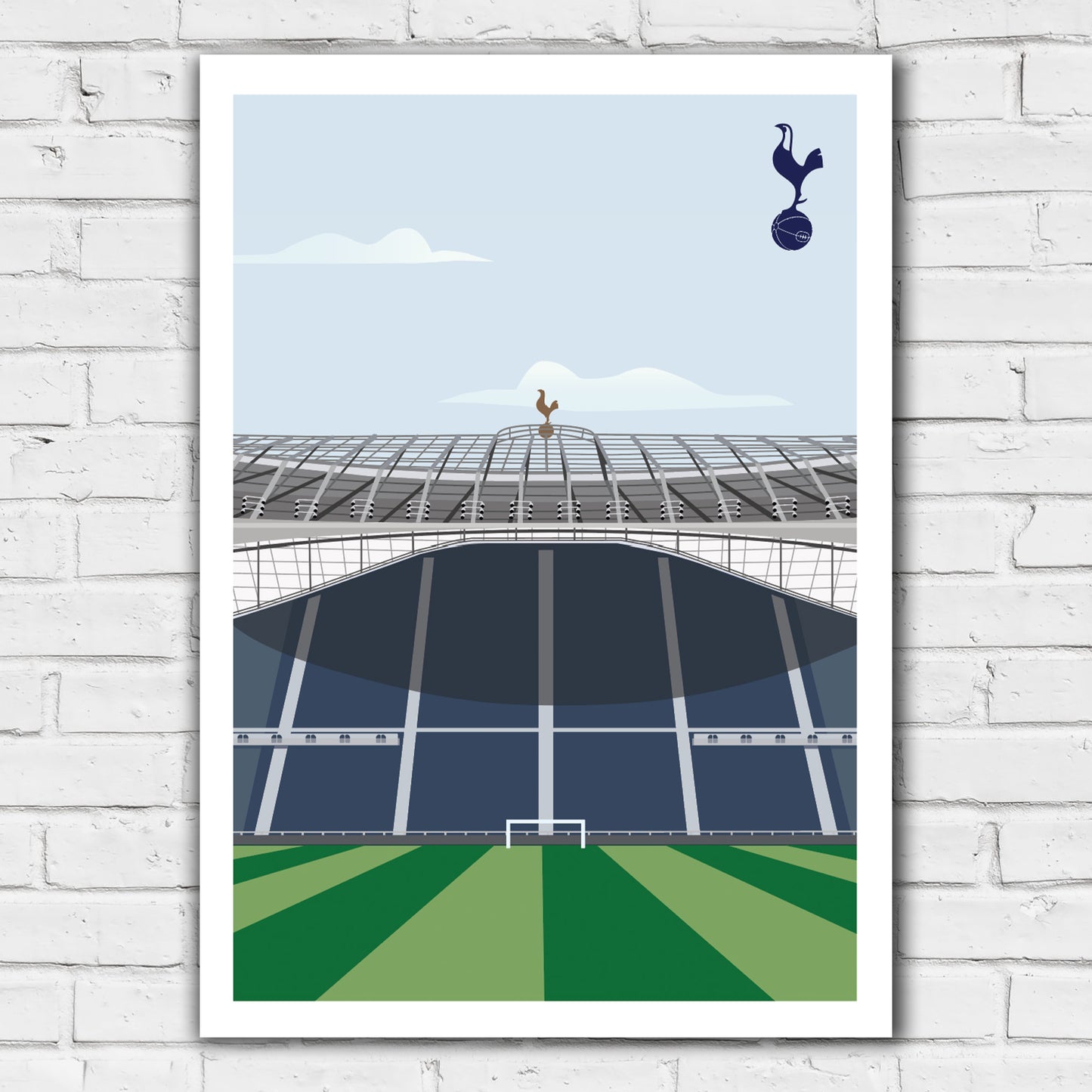 Tottenham Hotspur Print - Stand Behind Goal Stadium Illustration Poster