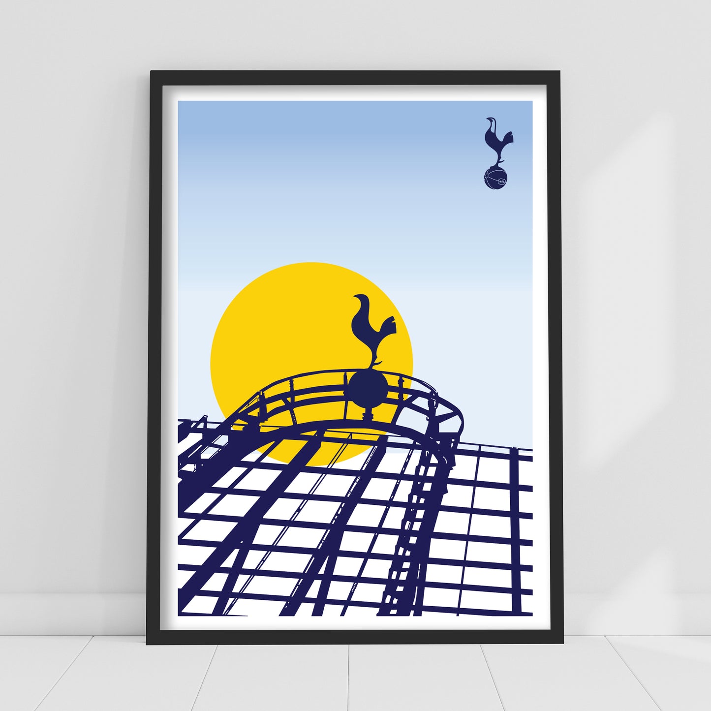 Tottenham Hotspur Print - Stadium Roof With Sun Illustration Poster