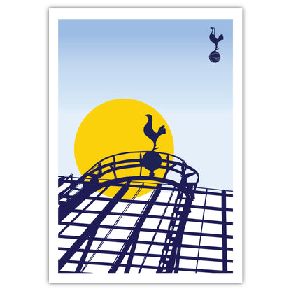 Tottenham Hotspur Print - Stadium Roof With Sun Illustration Poster