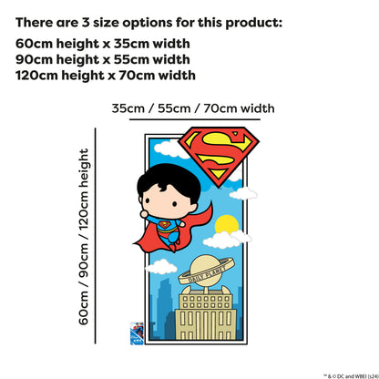 Superman Wall Sticker - Superman Cartoon Icon Flying Through Sky Wall Decal DC Superhero Art