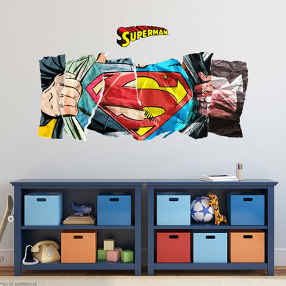 Superman Wall Sticker - Chest Comic Book Collage Wall Decal DC Superhero Art