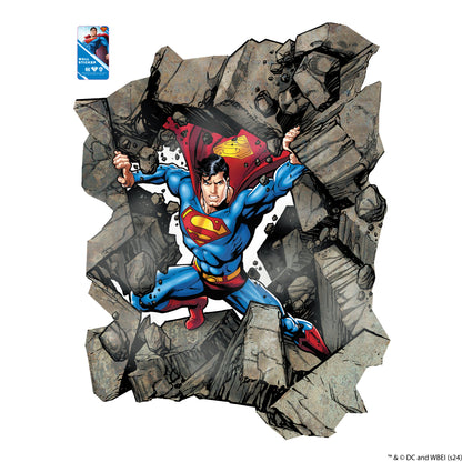 Superman Wall Sticker - Rubble Break Wall Decal DC Superhero Art