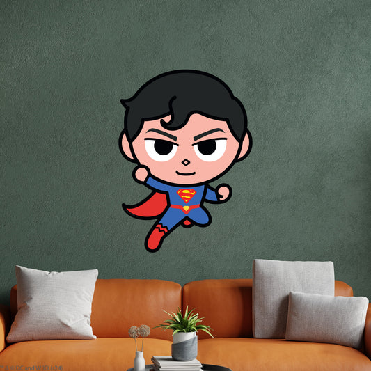 Superman Wall Sticker - Cutesy Character Icon Wall Decal DC Superhero Art