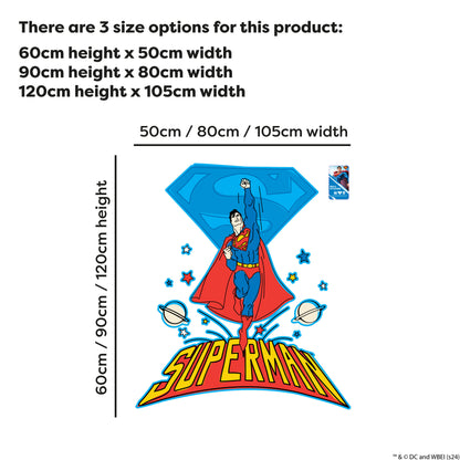 Superman Wall Sticker - Flying Up Into Space Wall Decal DC Superhero Art