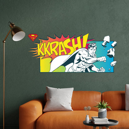 Superman Wall Sticker - Kkrash Comic Strip Wall Decal DC Superhero Art