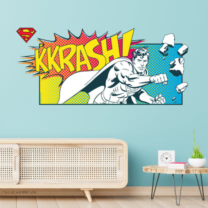 Superman Wall Sticker - Kkrash Comic Strip Wall Decal DC Superhero Art