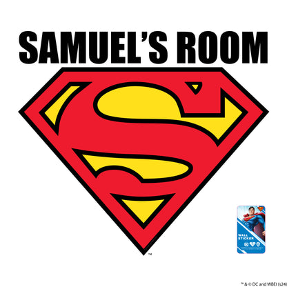 Superman Wall Sticker - Logo Personalised Name Wall Decal DC Superhero Art