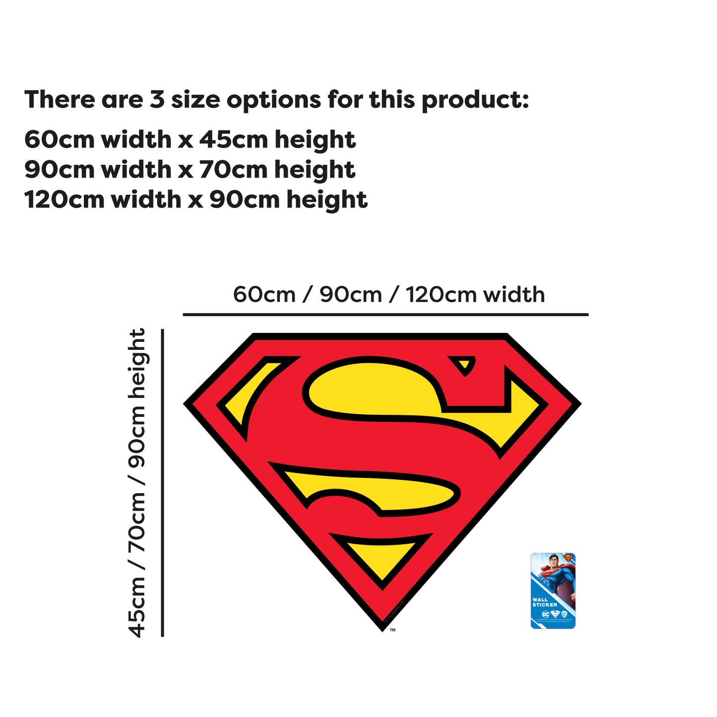 Superman Wall Sticker - Logo Wall Decal DC Superhero Art