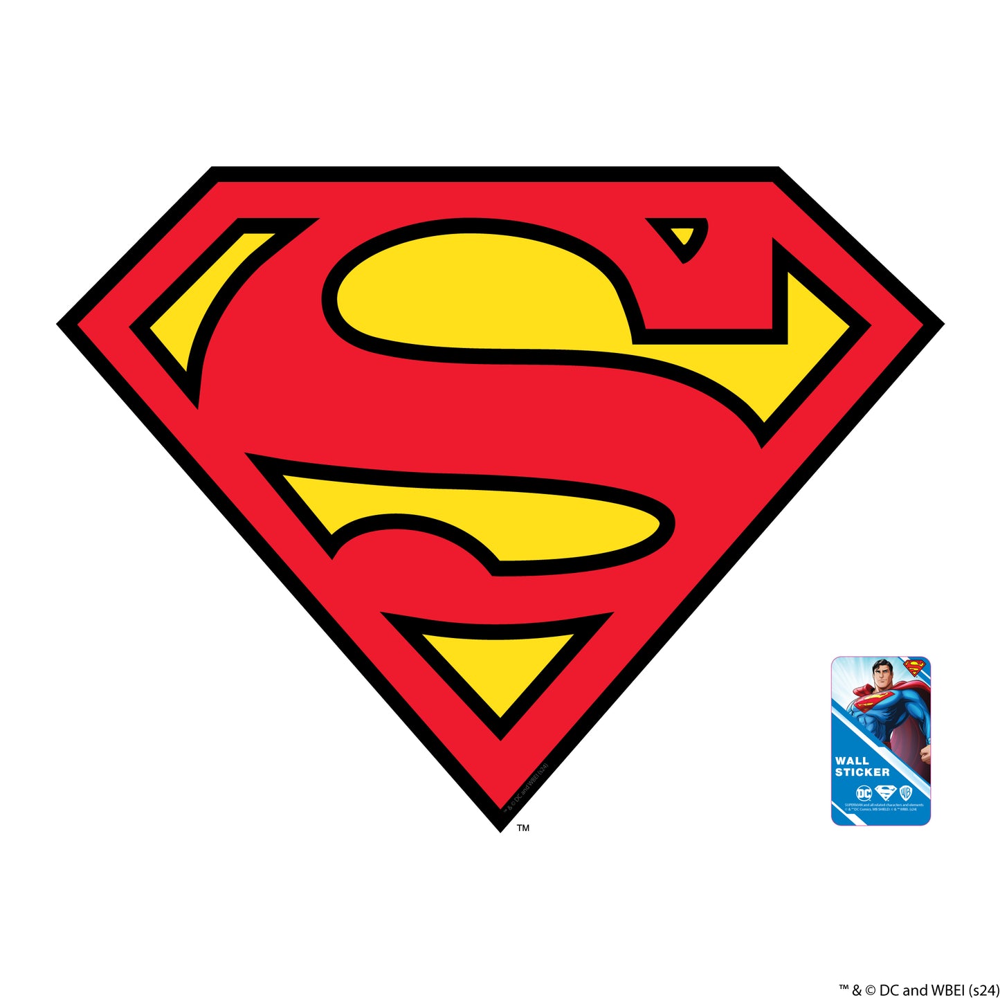 Superman Wall Sticker - Logo Wall Decal DC Superhero Art