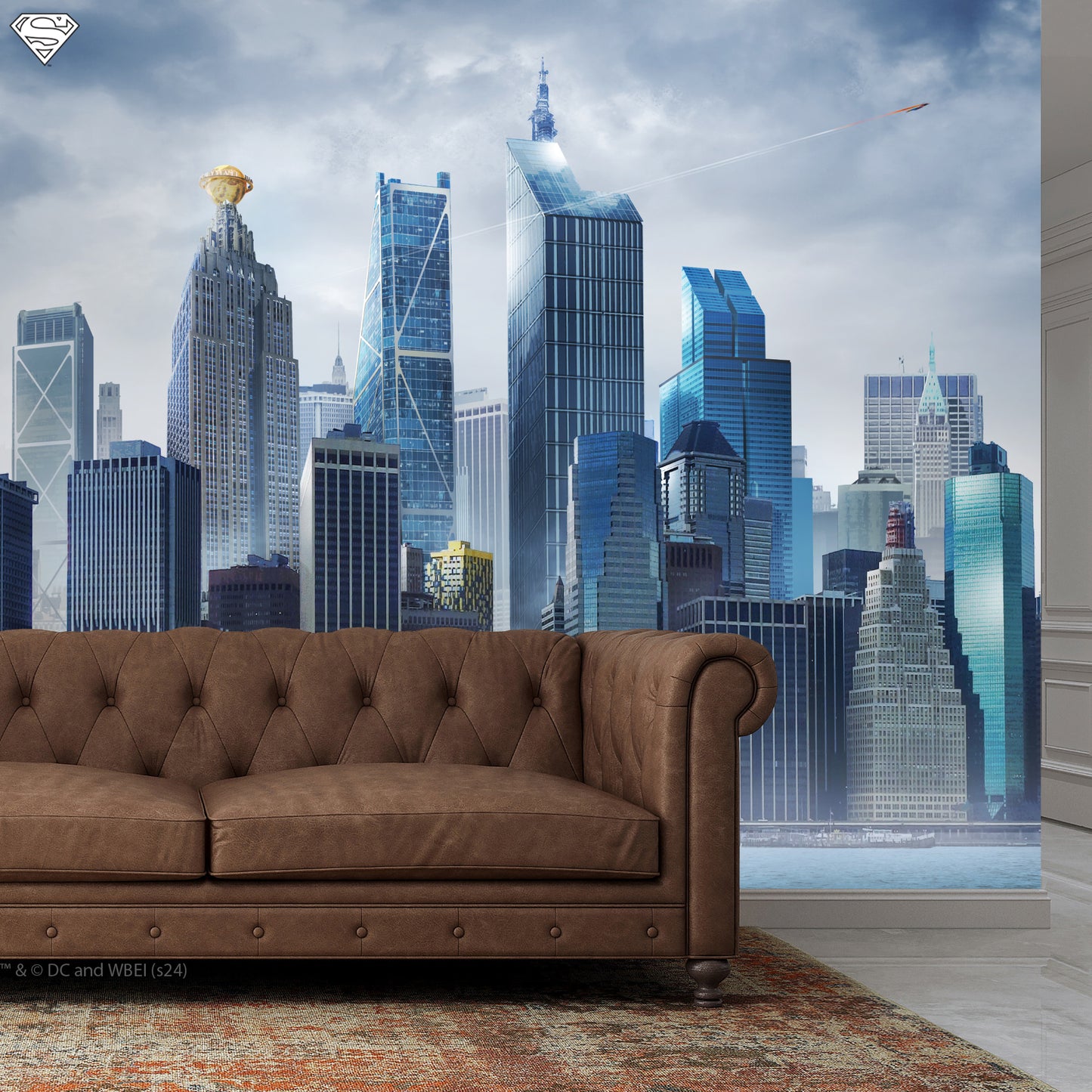 Superman Wall Sticker - Metropolis Full Wall Mural Decal DC Superhero Art