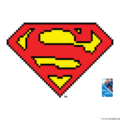 Superman Wall Sticker - Pixel Logo Wall Decal DC Superhero Art