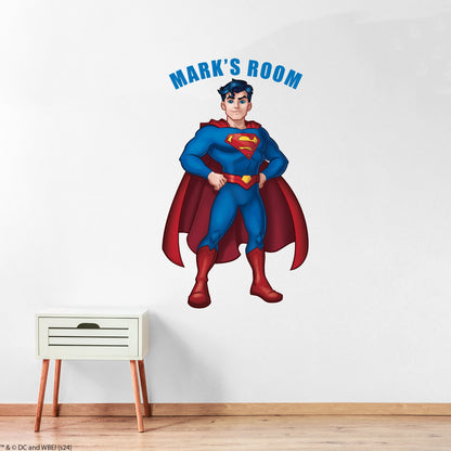 Superman Wall Sticker - Stood Up Personalised Wall Decal DC Superhero Art