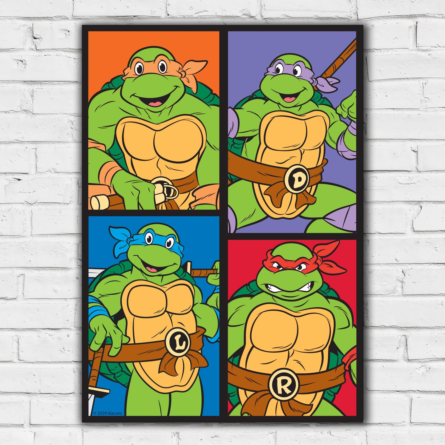 Teenage Mutant Ninja Turtles Print - 4 Colour Blocks Poster TMNT Wall Art