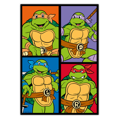 Teenage Mutant Ninja Turtles Print - 4 Colour Blocks Poster TMNT Wall Art