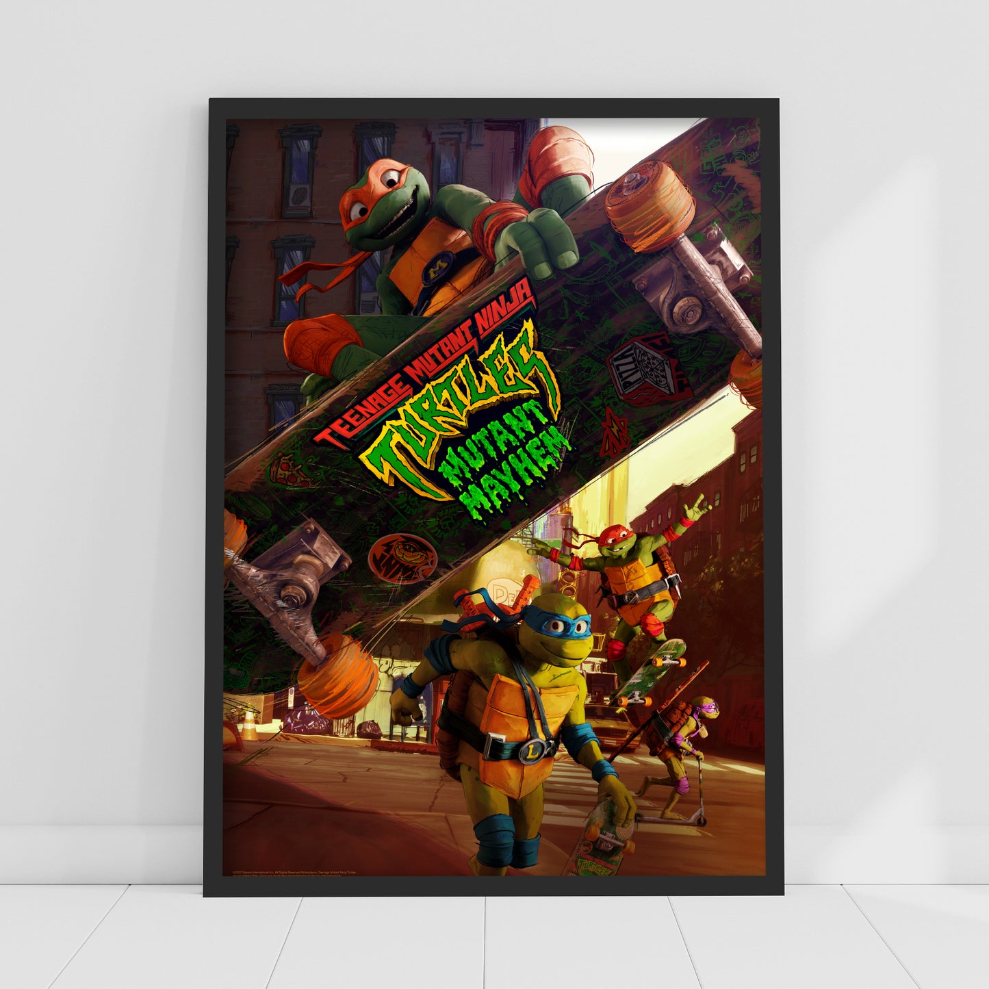 Teenage Mutant Ninja Turtles Print - Mikey Skateboard Mutant Mayhem Poster TMNT Wall Art