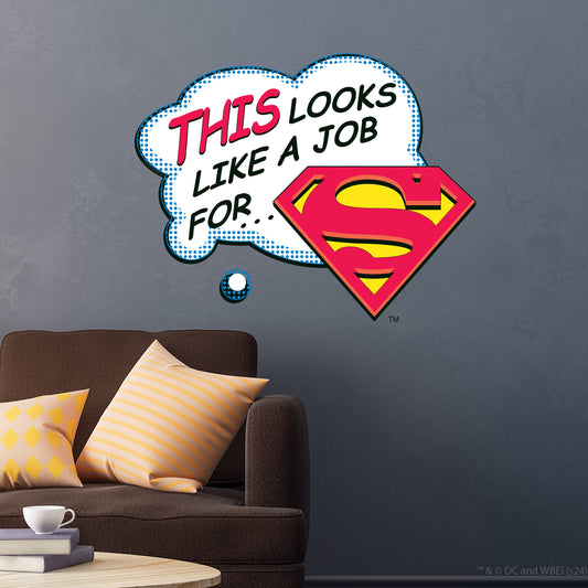 Superman Wall Sticker - This Looks Like a Job For Superman Wall Decal DC Superhero Art