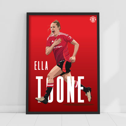 Manchester United FC Print - Ella Toone 24/25 Illustration Player Poster Football Wall Art