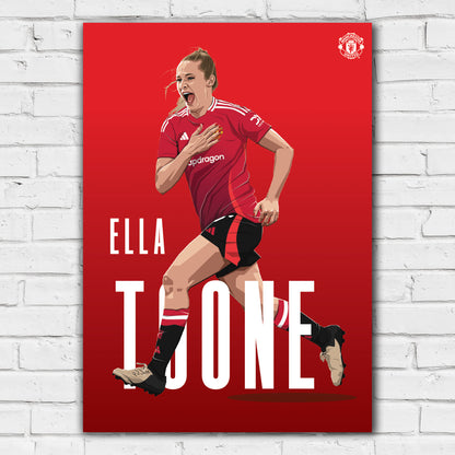 Manchester United FC Print - Ella Toone 24/25 Illustration Player Poster Football Wall Art