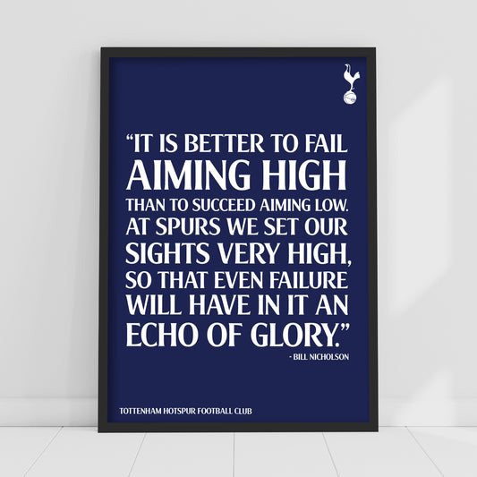 Tottenham Hotspur Print - Echo of Glory Quote Poster Wall Art