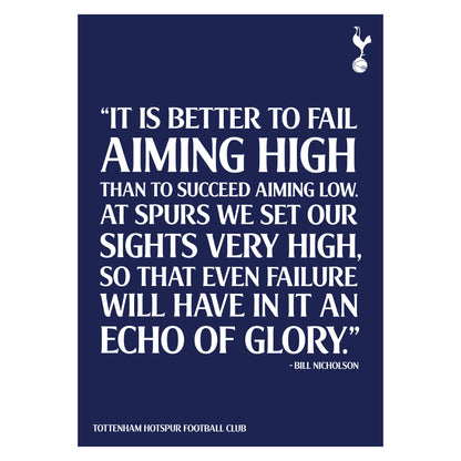 Tottenham Hotspur Print - Echo of Glory Quote Poster Wall Art