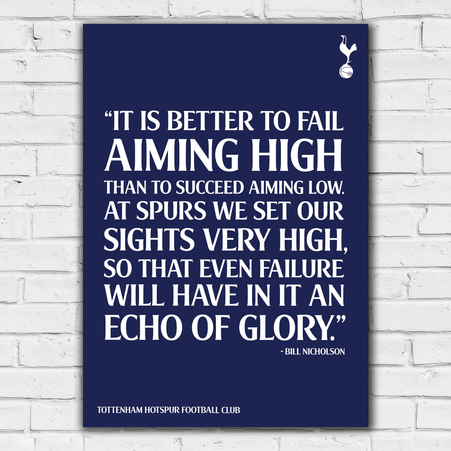 Tottenham Hotspur Print - Echo of Glory Quote Poster Wall Art