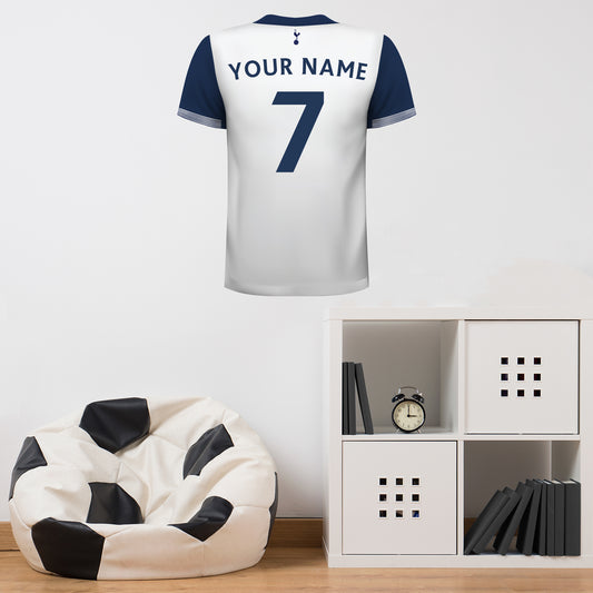 Tottenham Hotspur Football Club - Personalised Football Shirt Wall Sticker 24/25 + Tottenham Hotspur Crest Set