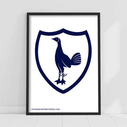 Tottenham Hotspur Print - Retro Shield Crest Poster Wall Art