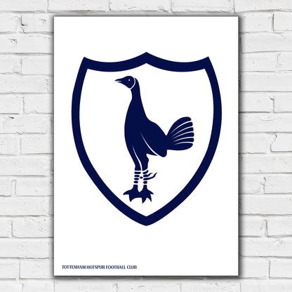 Tottenham Hotspur Print - Retro Shield Crest Poster Wall Art