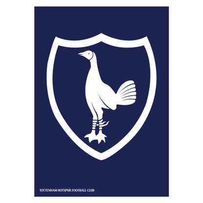 Tottenham Hotspur Print - Retro Shield White Crest Poster Wall Art