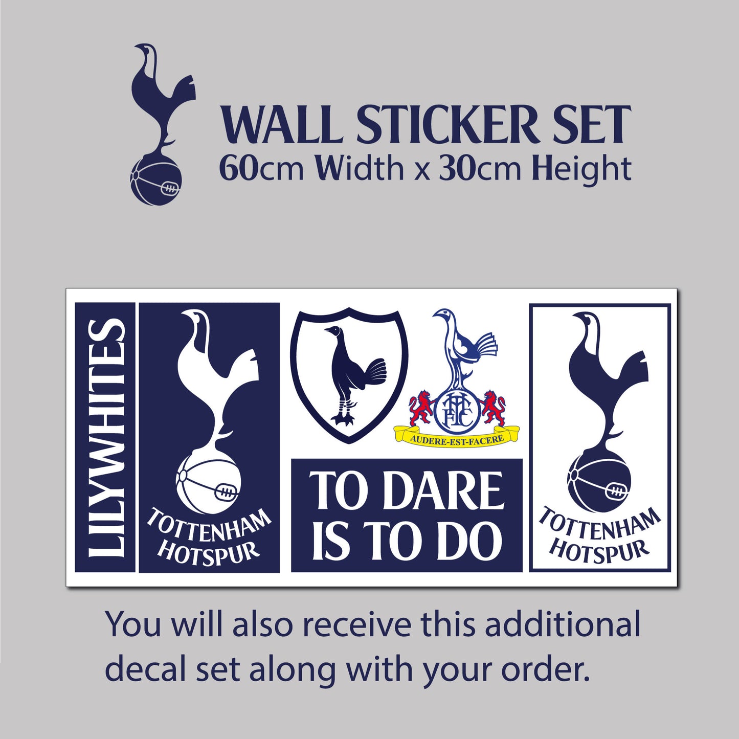 Tottenham Hotspur FC - To Dare Is To Do Stadium Broken Wall Sticker + Spurs Decal Set