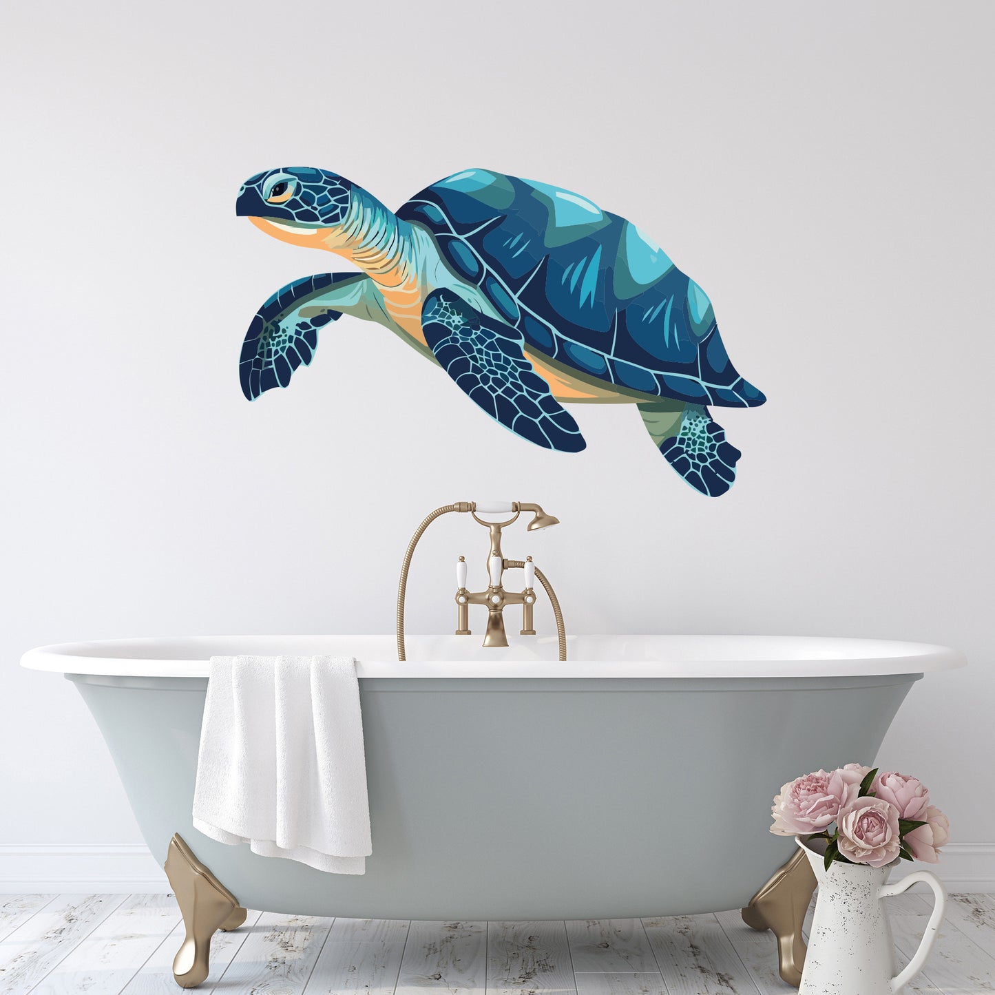 Bathroom Wall Sticker - Turtle Decal Wall Art